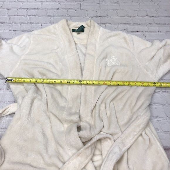 Ralph Lauren Women Polyester Fleece Bath Robe Size Extra Large White B220 -11 - Picture 2 of 15